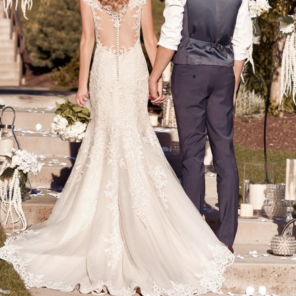"Nancy" Rebecca Ingram by Maggie Sottero Classic Fit and Flare In Blush